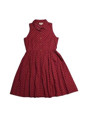 Mata Traders 100% Cotton Fit & Flare Shirt Dress XS Sleeveless